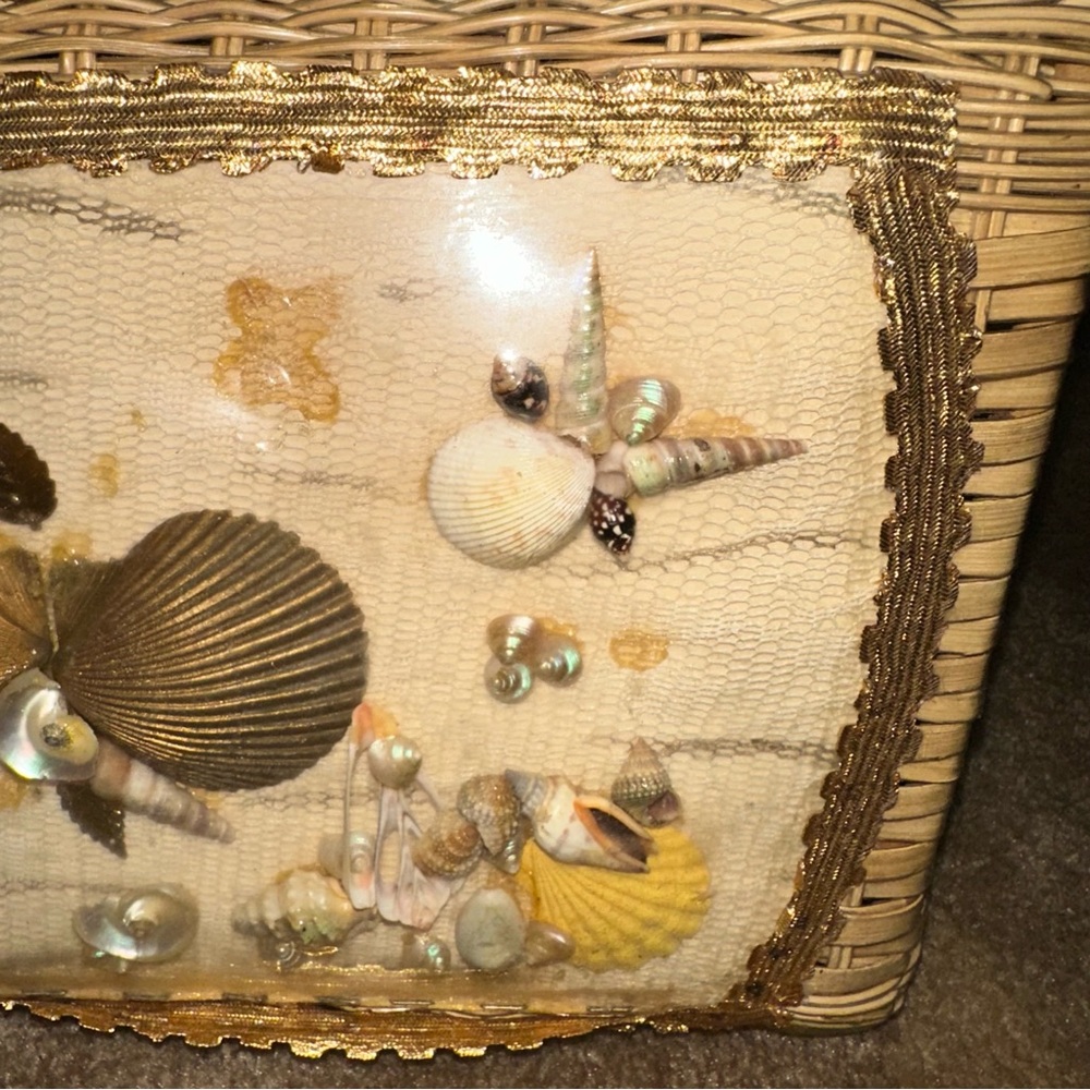 ☀️🐚BOGO 1/2 🐚VTG 1950's Wicker Purse Lucite Handles VLV - Picture 12 of 16